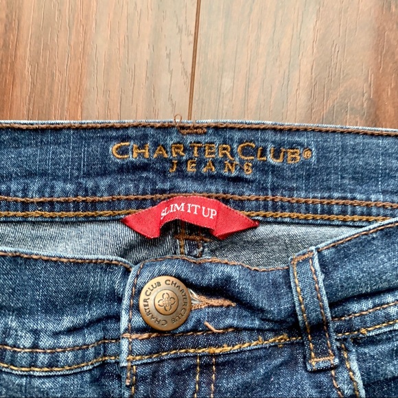 Charter Club Slim It Up Straight Leg Blue Jeans - Picture 2 of 7